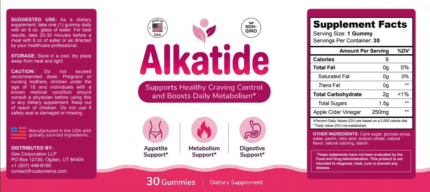 The AlkaTide label with its Supplement Facts panel
