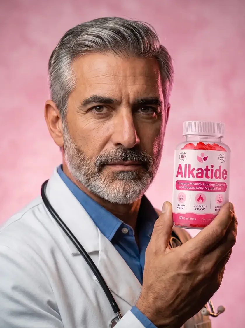 Stock photograph of a person in a white coat, used in the manufacturer's Doctor Formulated imagery